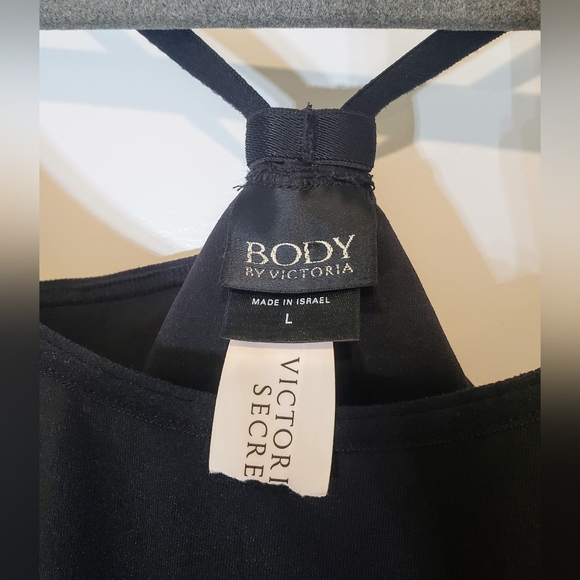 Body By Victoria Black Cami Camisole Stretch Tank Top Sz Large Adjustable Straps - Picture 2 of 12